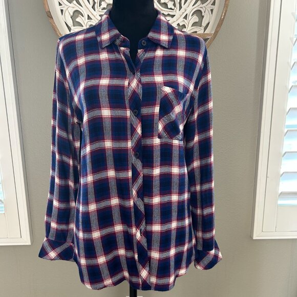 Rails Shirt Hunter Plaid Blue Red White Button up Flannel Tom SZM Long Sleeve - Picture 2 of 9
